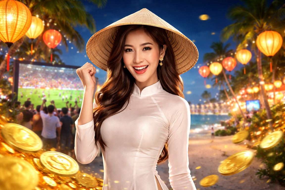 Người chơi tại Hội An theo dõi kèo cá cược trực tuyến trong không gian truyền thống với nón lá